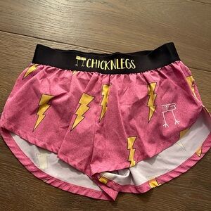 ChicknLegs Pink and Gold Lightning Shorts Size Small EUC